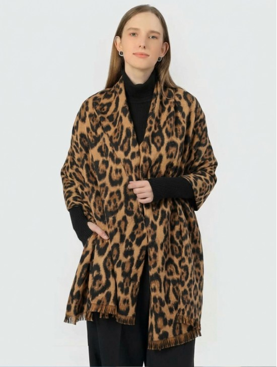 Leopard Design Blanket Scarf